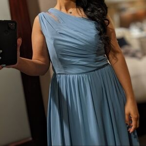 Alfred Angelo One Shoulder Blue Dress